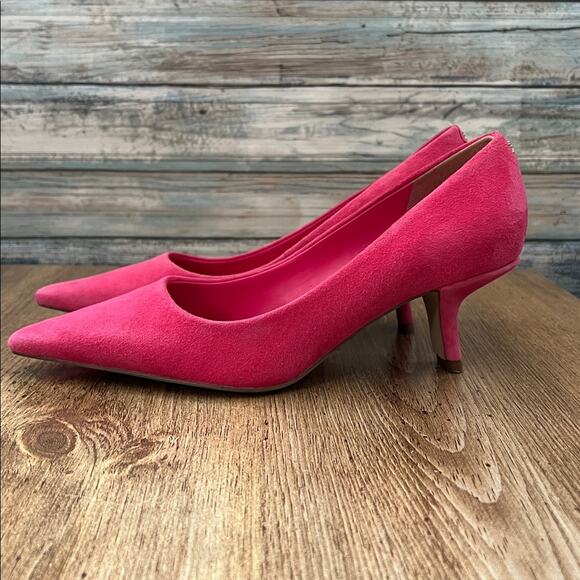 Sam Edelman Bianka Dahlia Pink Suede Pointed Toe Kitten Heels - Picture 4 of 13